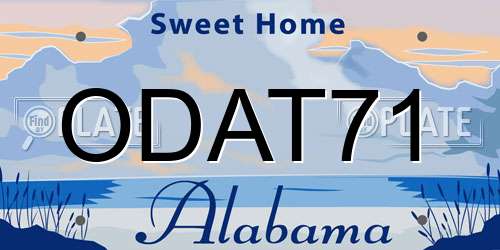 ODAT71 Alabama License Plate