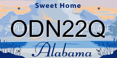ODN22Q Alabama License Plate
