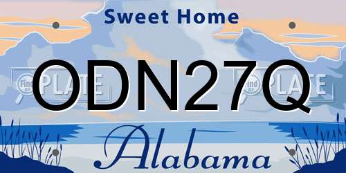 ODN27Q Alabama License Plate