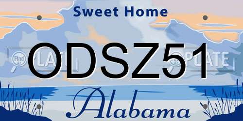 ODSZ51 Alabama License Plate