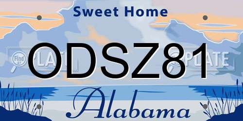 ODSZ81 Alabama License Plate