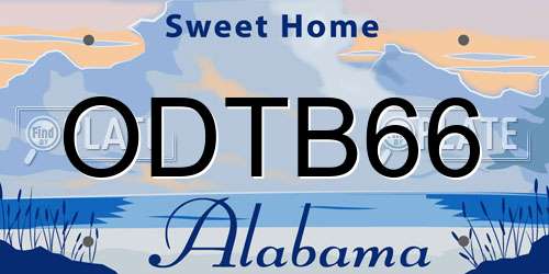 ODTB66 Alabama License Plate