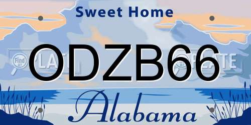 ODZB66 Alabama License Plate