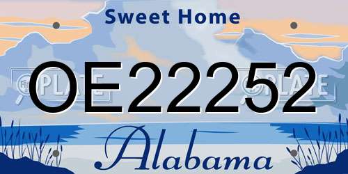 OE22252 Alabama License Plate
