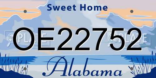 OE22752 Alabama License Plate
