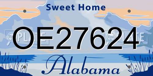 OE27624 Alabama License Plate