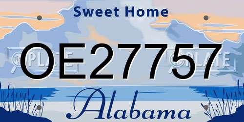 OE27757 Alabama License Plate