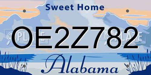 OE2Z782 Alabama License Plate