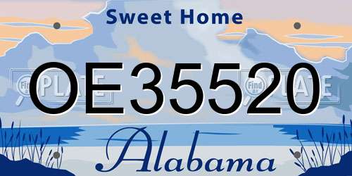OE35520 Alabama License Plate