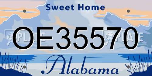 OE35570 Alabama License Plate