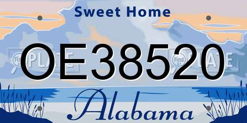OE38520 Alabama License Plate