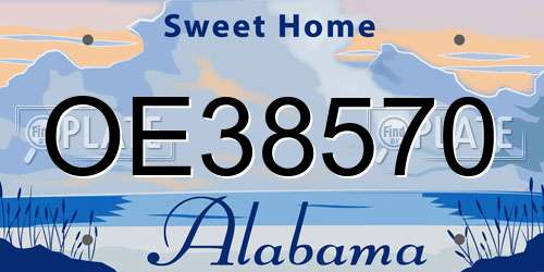 OE38570 Alabama License Plate