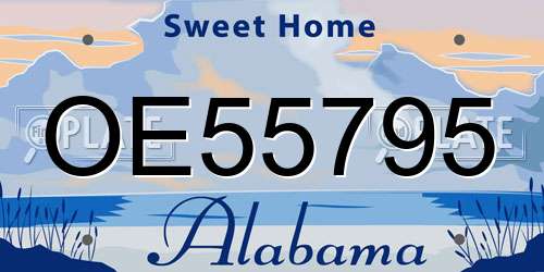 OE55795 Alabama License Plate