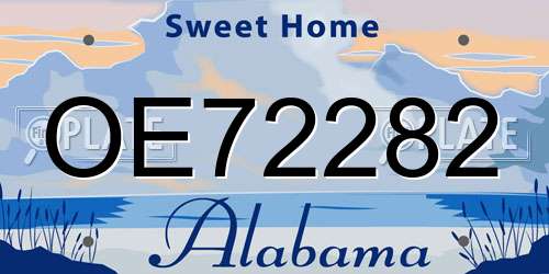 OE72282 Alabama License Plate