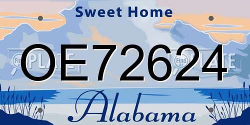 OE72624 Alabama License Plate