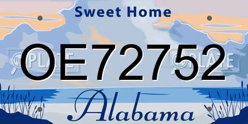 OE72752 Alabama License Plate