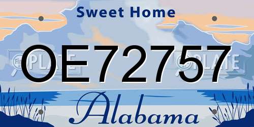 OE72757 Alabama License Plate