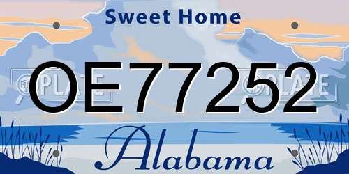 OE77252 Alabama License Plate