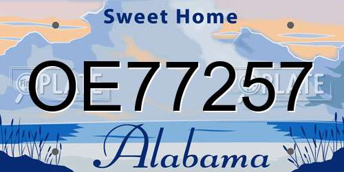 OE77257 Alabama License Plate