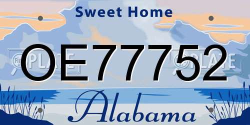 OE77752 Alabama License Plate