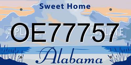 OE77757 Alabama License Plate