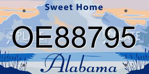 OE88795 Alabama License Plate