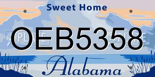 OEB5358 Alabama License Plate