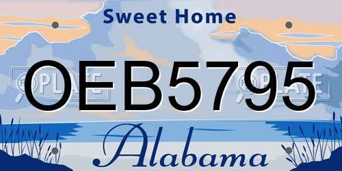OEB5795 Alabama License Plate