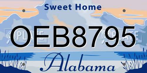 OEB8795 Alabama License Plate