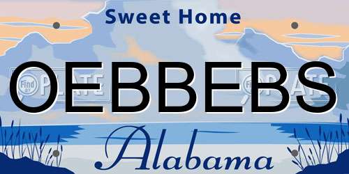 OEBBEBS Alabama License Plate
