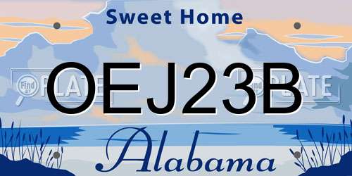 OEJ23B Alabama License Plate