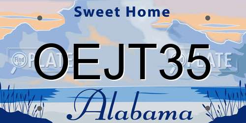 OEJT35 Alabama License Plate