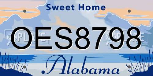 OES8798 Alabama License Plate