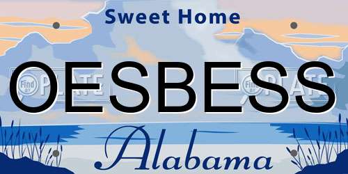 OESBESS Alabama License Plate