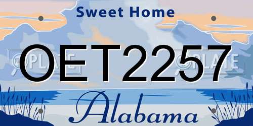 OET2257 Alabama License Plate