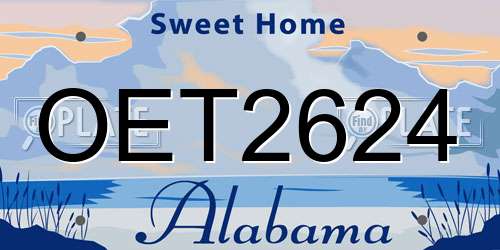 OET2624 Alabama License Plate