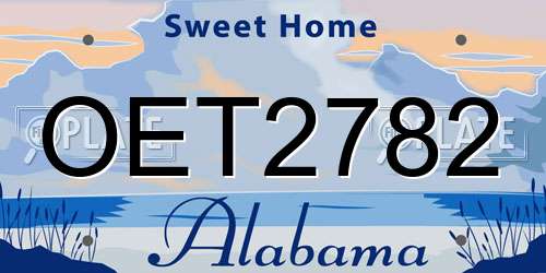 OET2782 Alabama License Plate