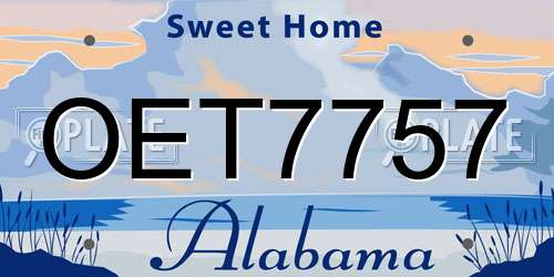 OET7757 Alabama License Plate