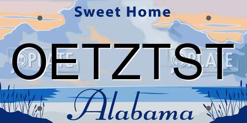 OETZTST Alabama License Plate