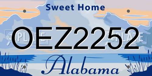 OEZ2252 Alabama License Plate