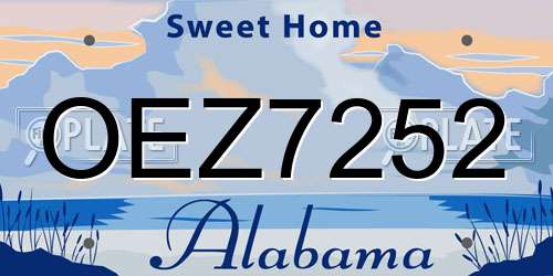 OEZ7252 Alabama License Plate