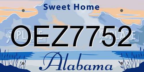 OEZ7752 Alabama License Plate