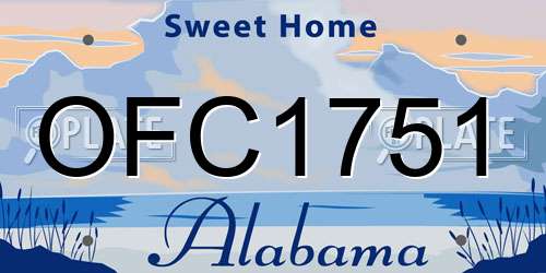 OFC1751 Alabama License Plate