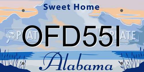 OFD55I Alabama License Plate