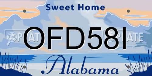OFD58I Alabama License Plate