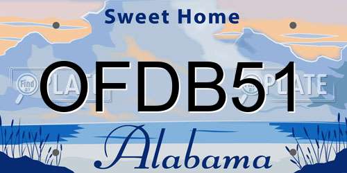 OFDB51 Alabama License Plate