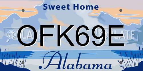 OFK69E Alabama License Plate