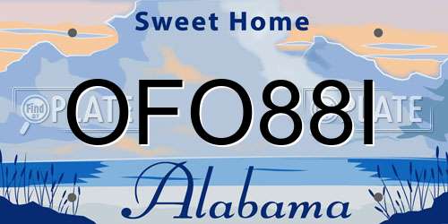 OFO88I Alabama License Plate