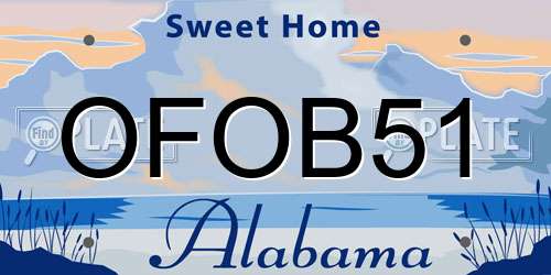 OFOB51 Alabama License Plate