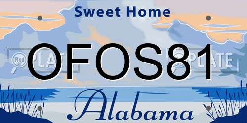 OFOS81 Alabama License Plate
